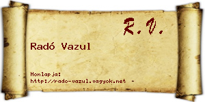 Radó Vazul névjegykártya